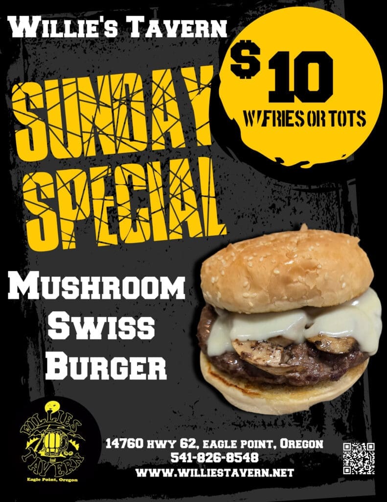 Sunday Mushroom Swiss Burger Flyer 2026